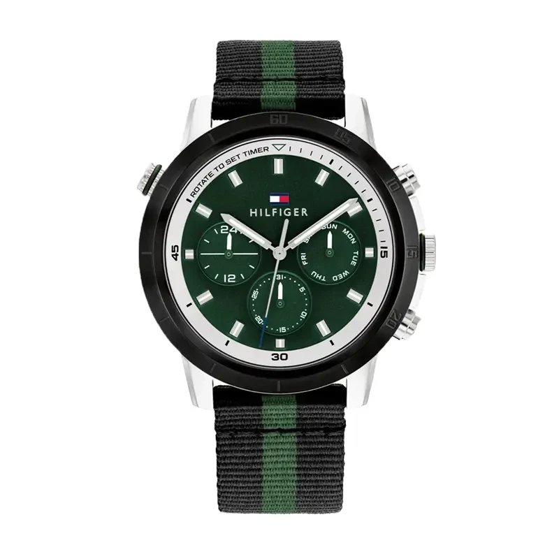 Tommy Hilfiger Troy Multifunction Two-tone Nylon Nato Men's Watch- 1792107